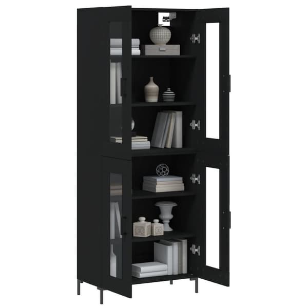 vidaXL højskab 69,5x34x180 cm konstrueret træ sort