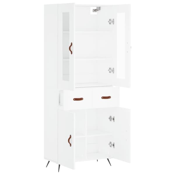 vidaXL højskab 69,5x34x180 cm konstrueret træ hvid