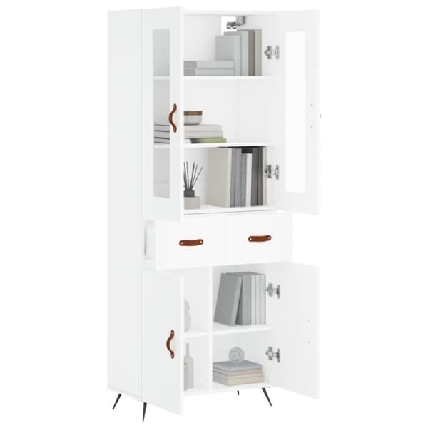 vidaXL højskab 69,5x34x180 cm konstrueret træ hvid