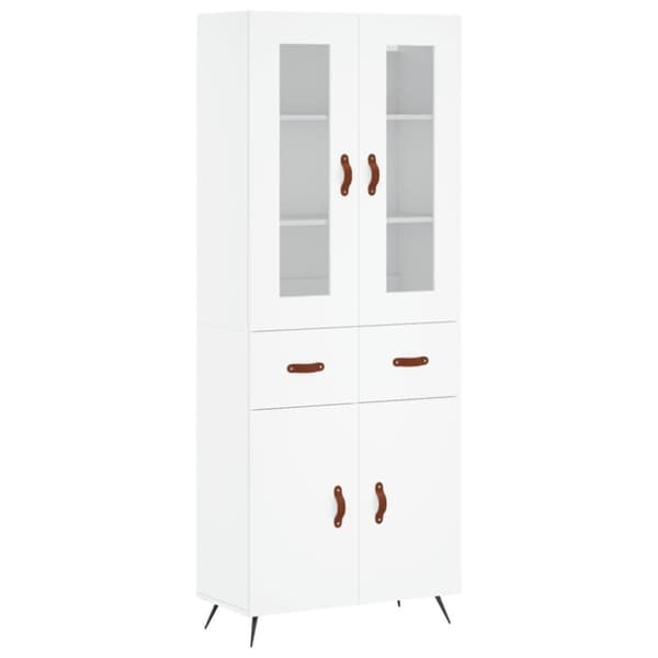 vidaXL højskab 69,5x34x180 cm konstrueret træ hvid