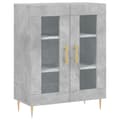 Miniatyrbilde 6 av 11: vidaXL Highboard betonggrå 69,5x34x180 cm konstruert tre