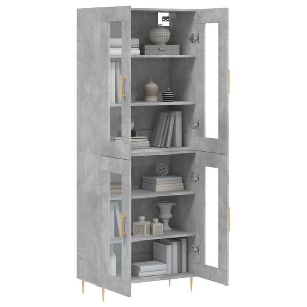 vidaXL Highboard betonggrå 69,5x34x180 cm konstruert tre