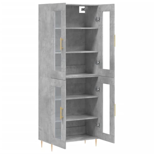 vidaXL højskab 69,5x34x180 cm konstrueret træ betongrå