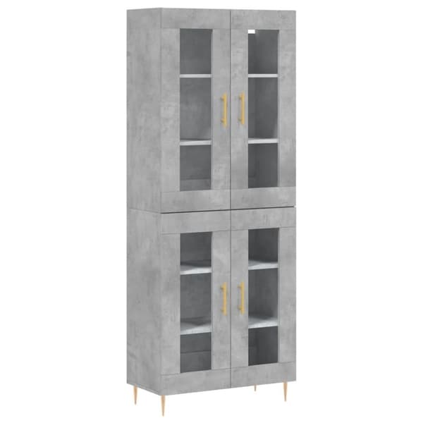 vidaXL højskab 69,5x34x180 cm konstrueret træ betongrå