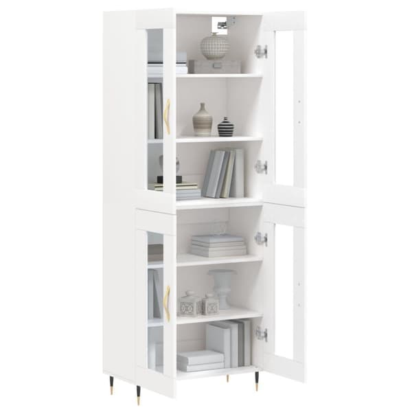vidaXL Högskåp vit 69,5x34x180 cm konstruerat trä