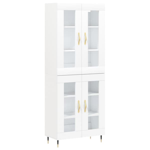 vidaXL Högskåp vit 69,5x34x180 cm konstruerat trä
