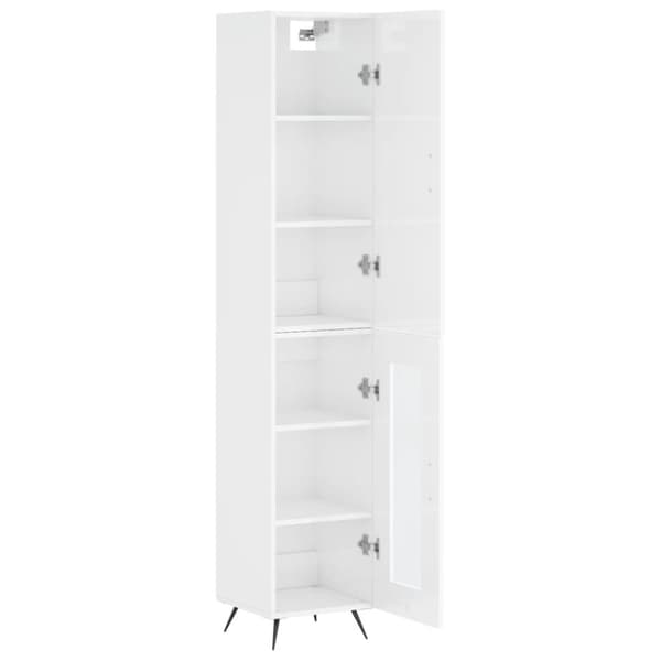 vidaXL skab 34,5x34x180 cm konstrueret træ hvid højglans