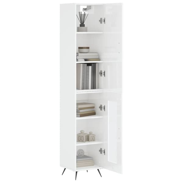 vidaXL skab 34,5x34x180 cm konstrueret træ hvid højglans