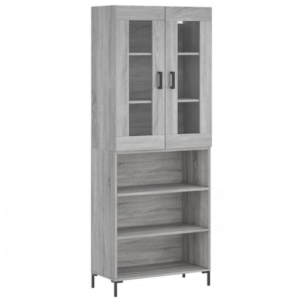 vidaXL Highboard grå sonoma 69,5x34x180 cm konstruert tre
