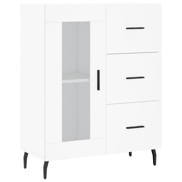 vidaXL Highboard hvit 69,5x34x180 cm konstruert tre