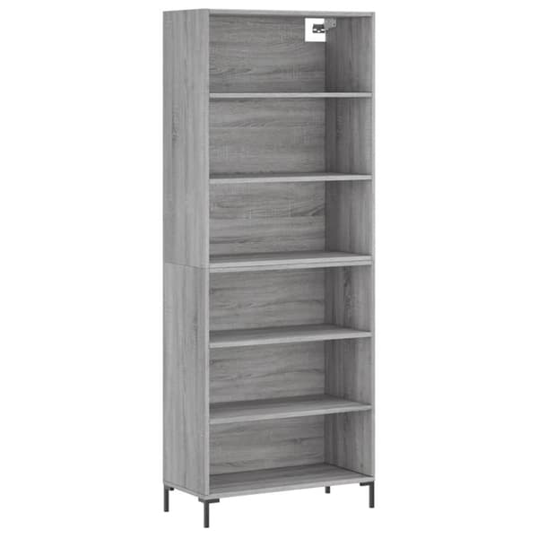vidaXL Highboard grå sonoma 69,5x32,5x180 cm konstruert tre