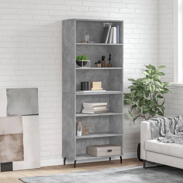 vidaXL reol 69,5x32,5x180 cm konstrueret træ betongrå