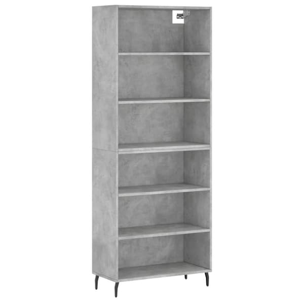 vidaXL reol 69,5x32,5x180 cm konstrueret træ betongrå