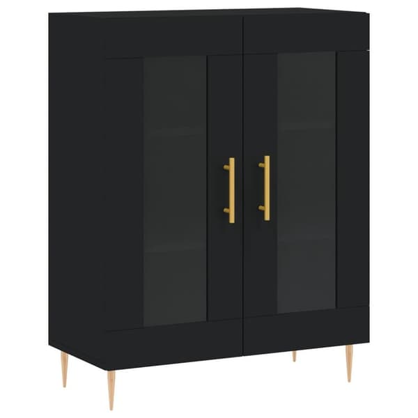 vidaXL højskab 69,5x34x180 cm konstrueret træ sort