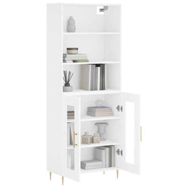 vidaXL højskab 69,5x34x180 cm konstrueret træ hvid