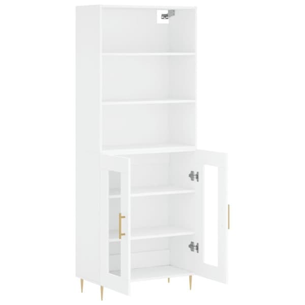 vidaXL Högskåp vit 69,5x34x180 cm konstruerat trä