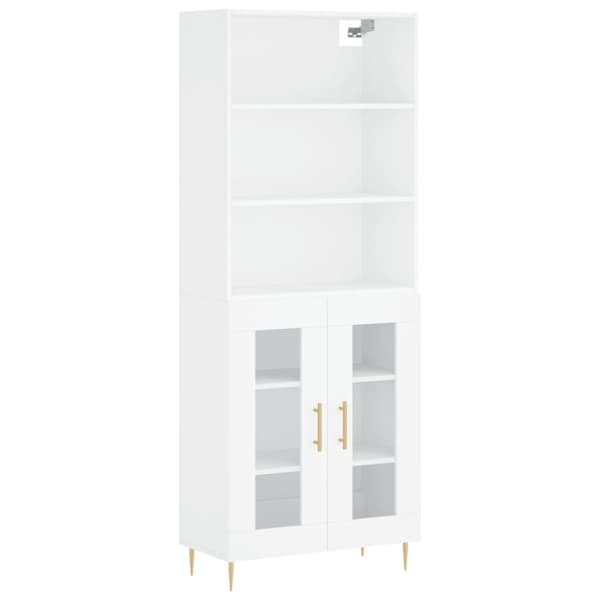 vidaXL Högskåp vit 69,5x34x180 cm konstruerat trä