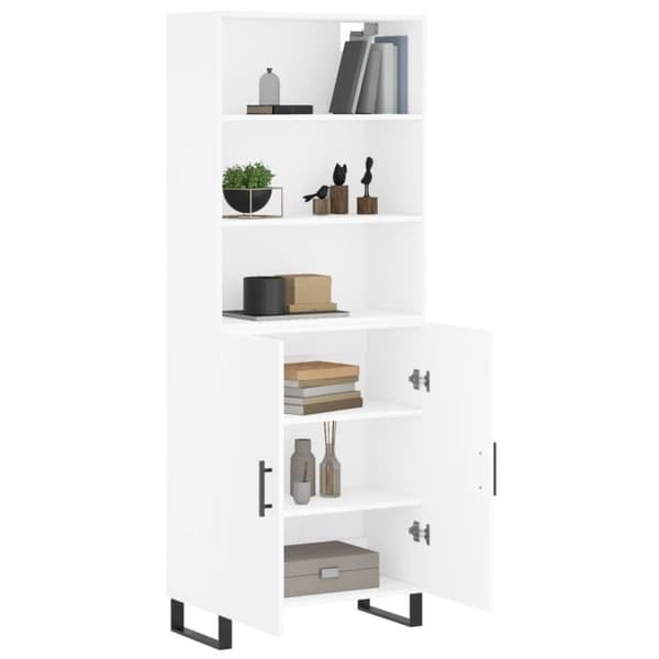 vidaXL Highboard hvit 69,5x34x180 cm konstruert tre