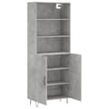 Miniatyrbilde 3 av 11: vidaXL Highboard betonggrå 69,5x34x180 cm konstruert tre