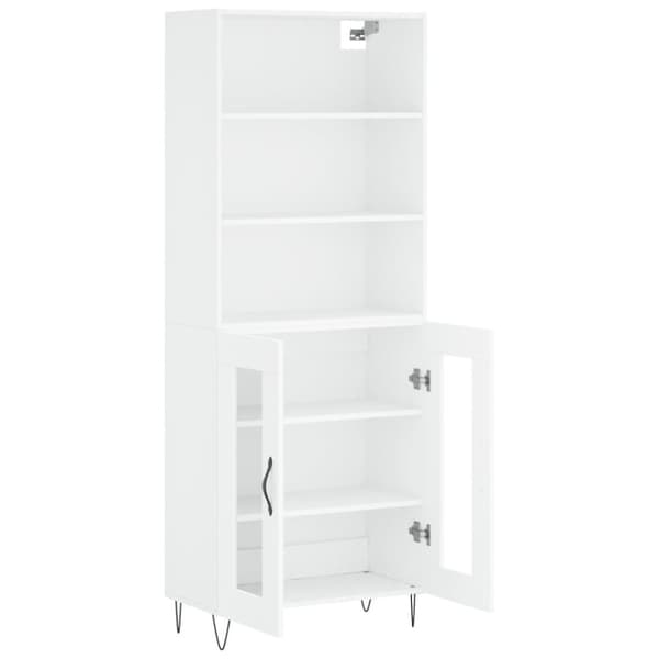 vidaXL Högskåp vit 69,5x34x180 cm konstruerat trä