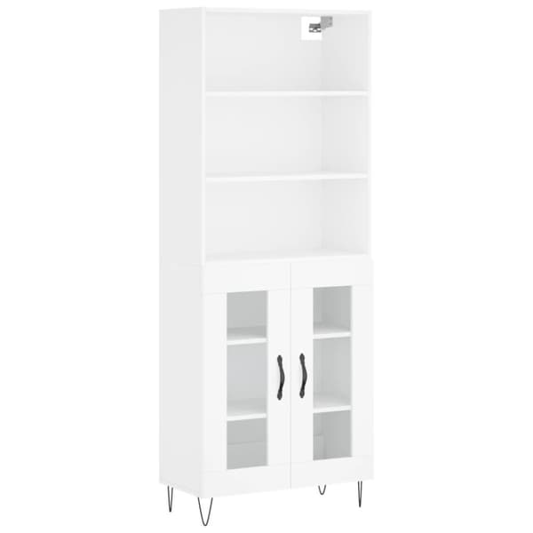vidaXL højskab 69,5x34x180 cm konstrueret træ hvid