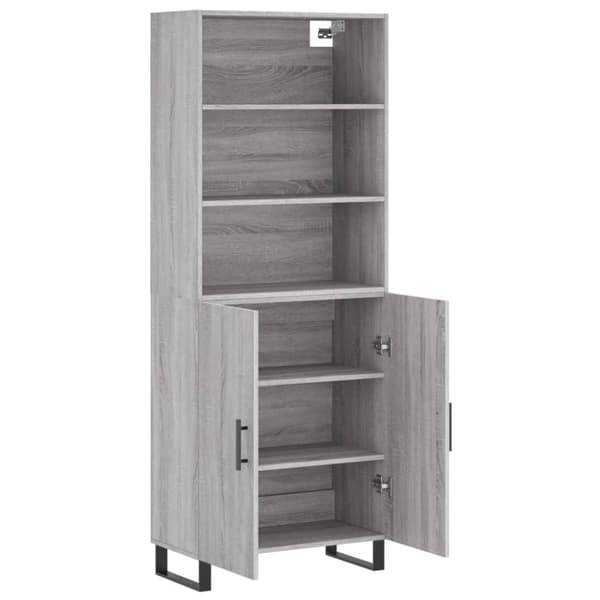 vidaXL Highboard grå sonoma 69,5x34x180 cm konstruert tre
