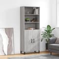 Miniatyrbilde 11 av 11: vidaXL Highboard grå sonoma 69,5x34x180 cm konstruert tre