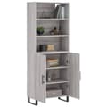 Miniatyrbilde 2 av 11: vidaXL Highboard grå sonoma 69,5x34x180 cm konstruert tre