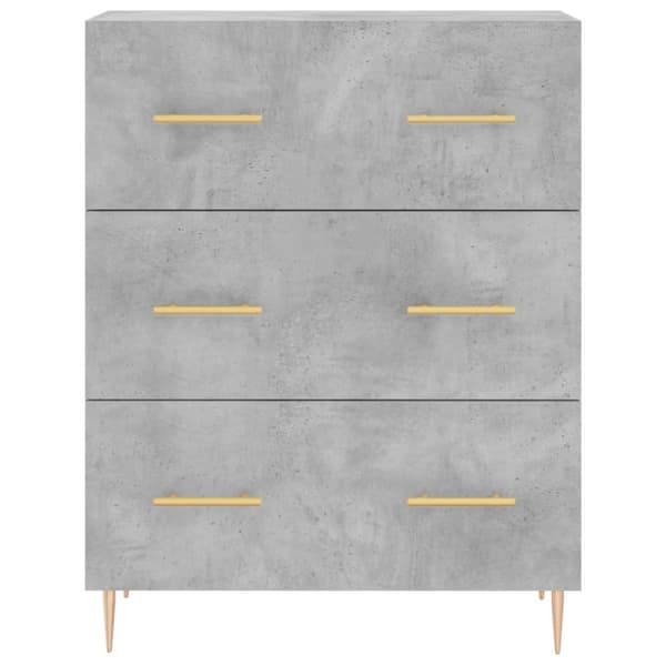 vidaXL Highboard betonggrå 69,5x34x180 cm konstruert tre