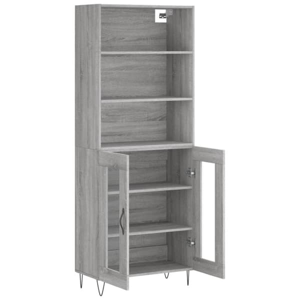 vidaXL Highboard grå sonoma 69,5x34x180 cm konstruert tre