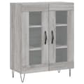 Miniatyrbilde 6 av 11: vidaXL Highboard grå sonoma 69,5x34x180 cm konstruert tre