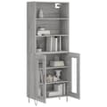 Miniatyrbilde 2 av 11: vidaXL Highboard grå sonoma 69,5x34x180 cm konstruert tre