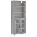 Miniatyrbilde 1 av 11: vidaXL Highboard grå sonoma 69,5x34x180 cm konstruert tre