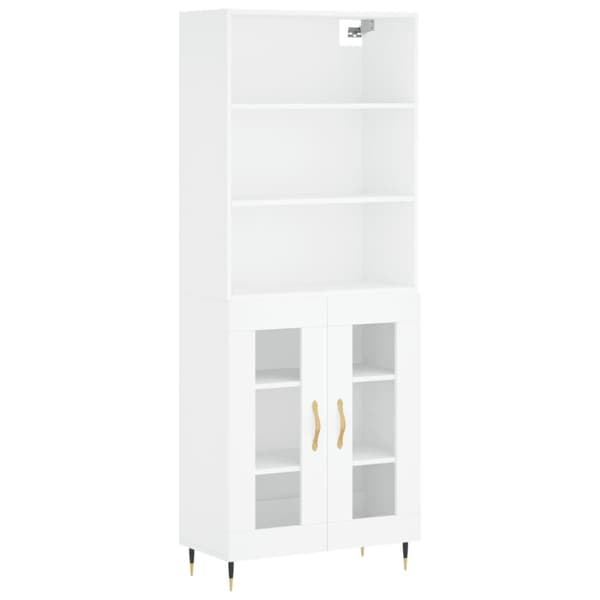 vidaXL Högskåp vit 69,5x34x180 cm konstruerat trä