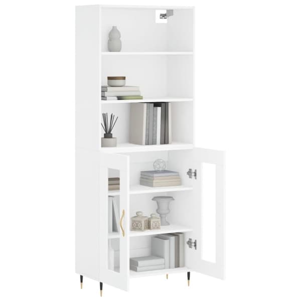 vidaXL højskab 69,5x34x180 cm konstrueret træ hvid