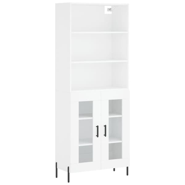 vidaXL højskab 69,5x34x180 cm konstrueret træ hvid