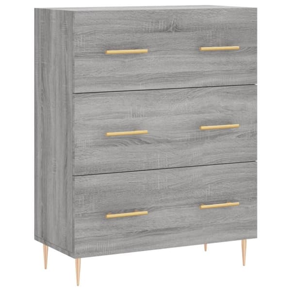 vidaXL højskab 69,5x34x180 cm konstrueret træ grå sonoma-eg