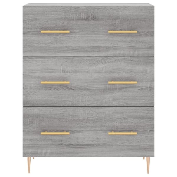 vidaXL højskab 69,5x34x180 cm konstrueret træ grå sonoma-eg