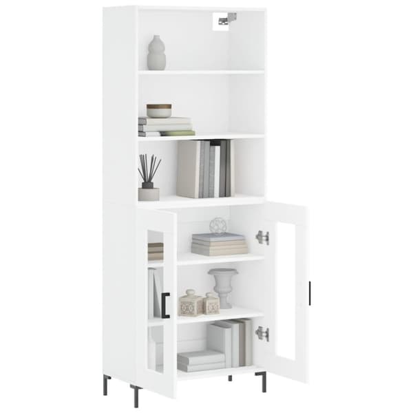 vidaXL Högskåp vit 69,5x34x180 cm konstruerat trä