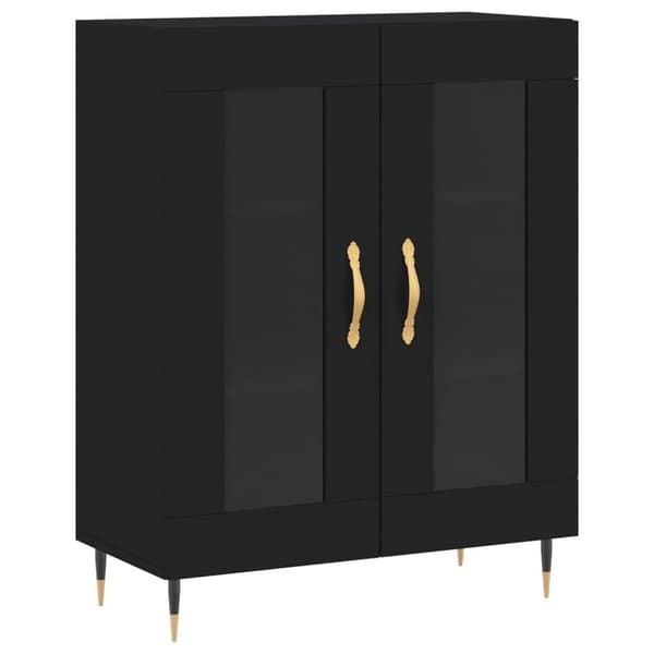 vidaXL højskab 69,5x34x180 cm konstrueret træ sort