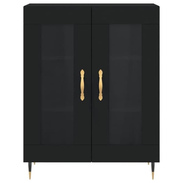 vidaXL højskab 69,5x34x180 cm konstrueret træ sort