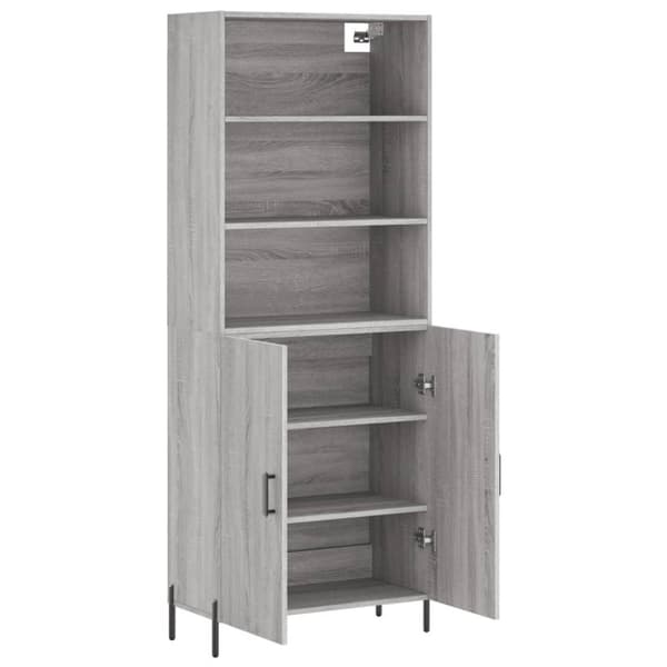 vidaXL højskab 69,5x34x180 cm konstrueret træ grå sonoma-eg