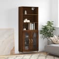 Miniatyrbilde 11 av 11: vidaXL Highboard brun eik 69,5x34x180 cm konstruert tre