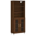 Miniatyrbilde 1 av 11: vidaXL Highboard brun eik 69,5x34x180 cm konstruert tre