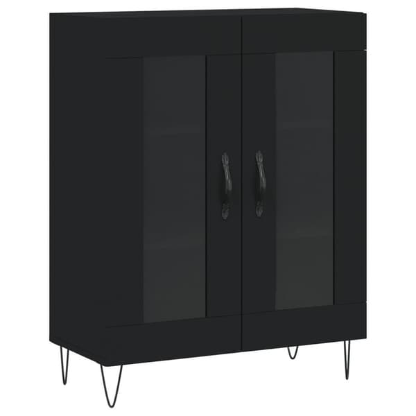 vidaXL Högskåp svart 69,5x34x180 cm konstruerat trä