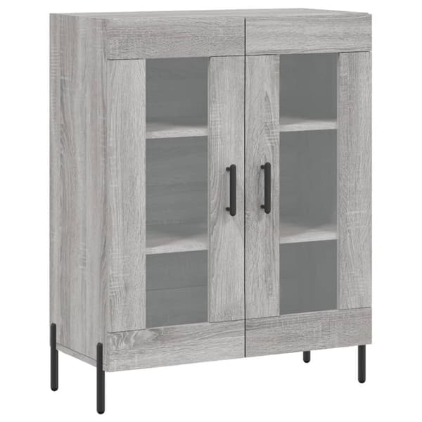 vidaXL højskab 69,5x34x180 cm konstrueret træ grå sonoma-eg