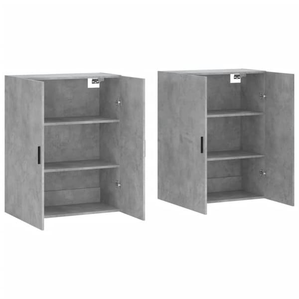 vidaXL vægskabe 2 stk. 69,5x34x90 cm betongrå
