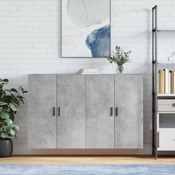 vidaXL vægskabe 2 stk. 69,5x34x90 cm betongrå