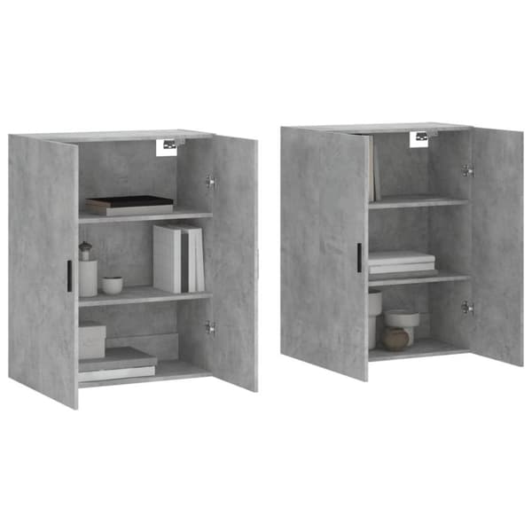 vidaXL vægskabe 2 stk. 69,5x34x90 cm betongrå