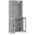 Miniatyrbilde 3 av 11: vidaXL Highboard betonggrå 69,5x34x180 cm konstruert tre